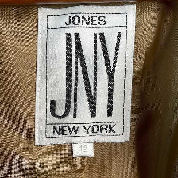 Y2K Boyfriend Jones New York Camel Faux Suede Jacket Exposed Stitch Raglan 12 - Picture 7 of 10